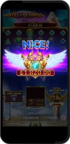 Big Win Screen in Gates of Olympus Slot