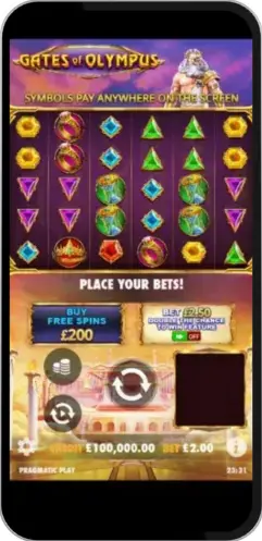 Gates of Olympus Slot Game Screen